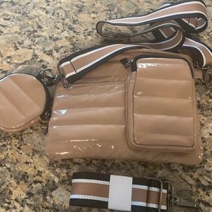 Think Royln Sidekick Crossbody Bag Nude Patent